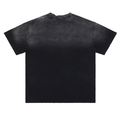 Letter Print Distressed T-shirt