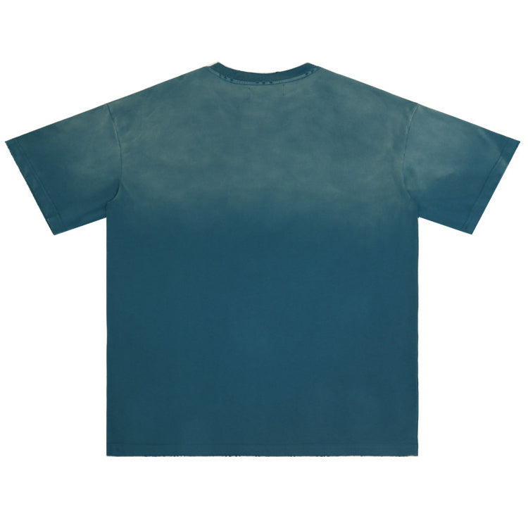 Letter Print Distressed T-shirt